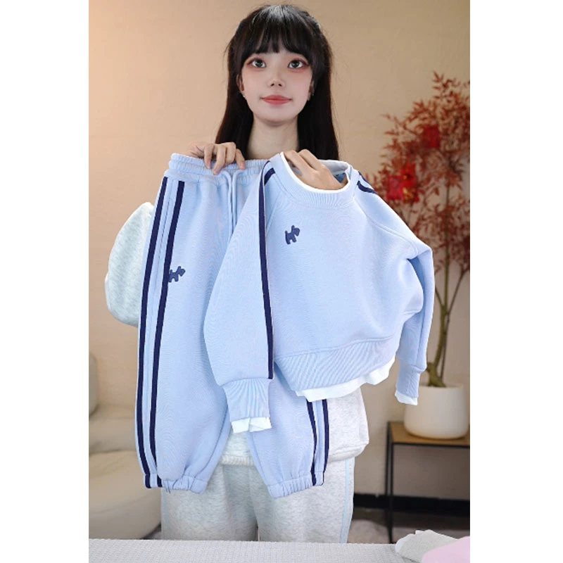 春季儿童洋气圆领宽松套装宝宝运动休闲韩版时尚炸街两件套