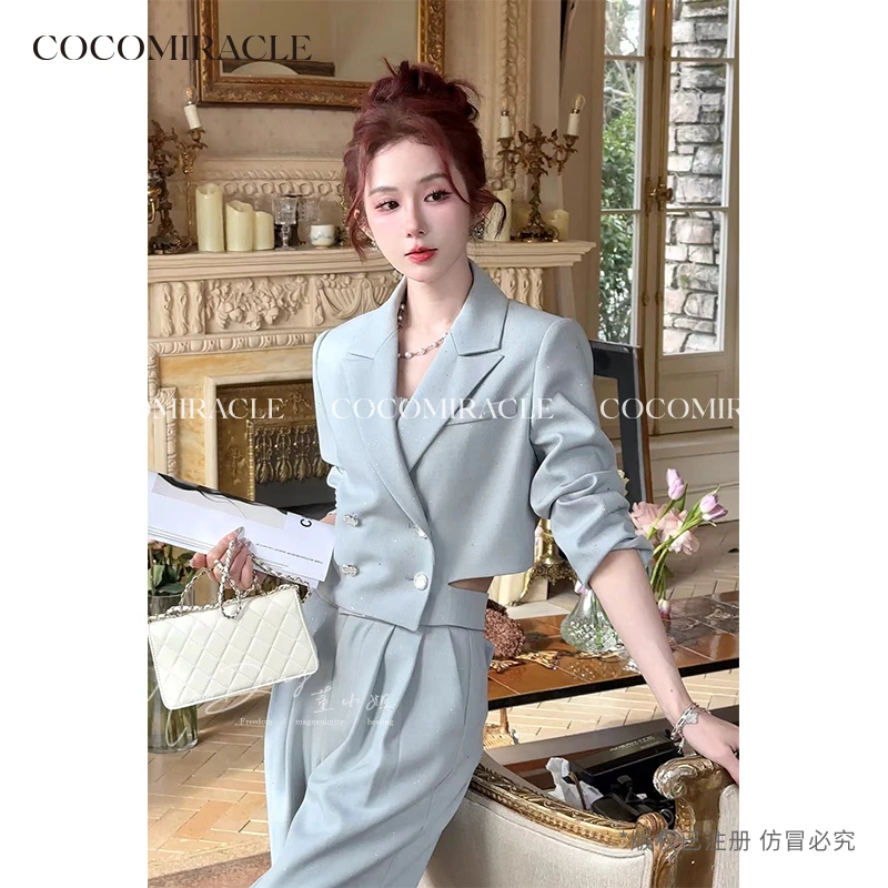 董小姐【星河入梦】新款亮闪外套+长裤气质套装Q51TZ3222