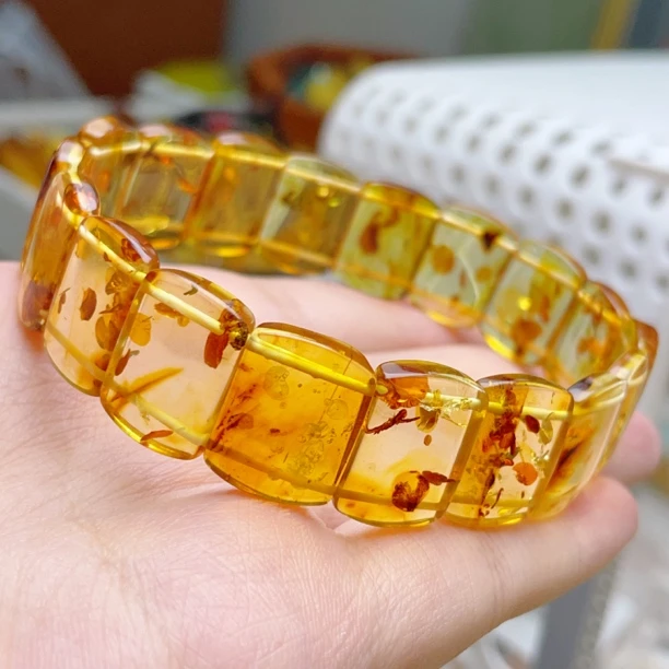 花珀手牌手串满花漂亮17×4（016号）