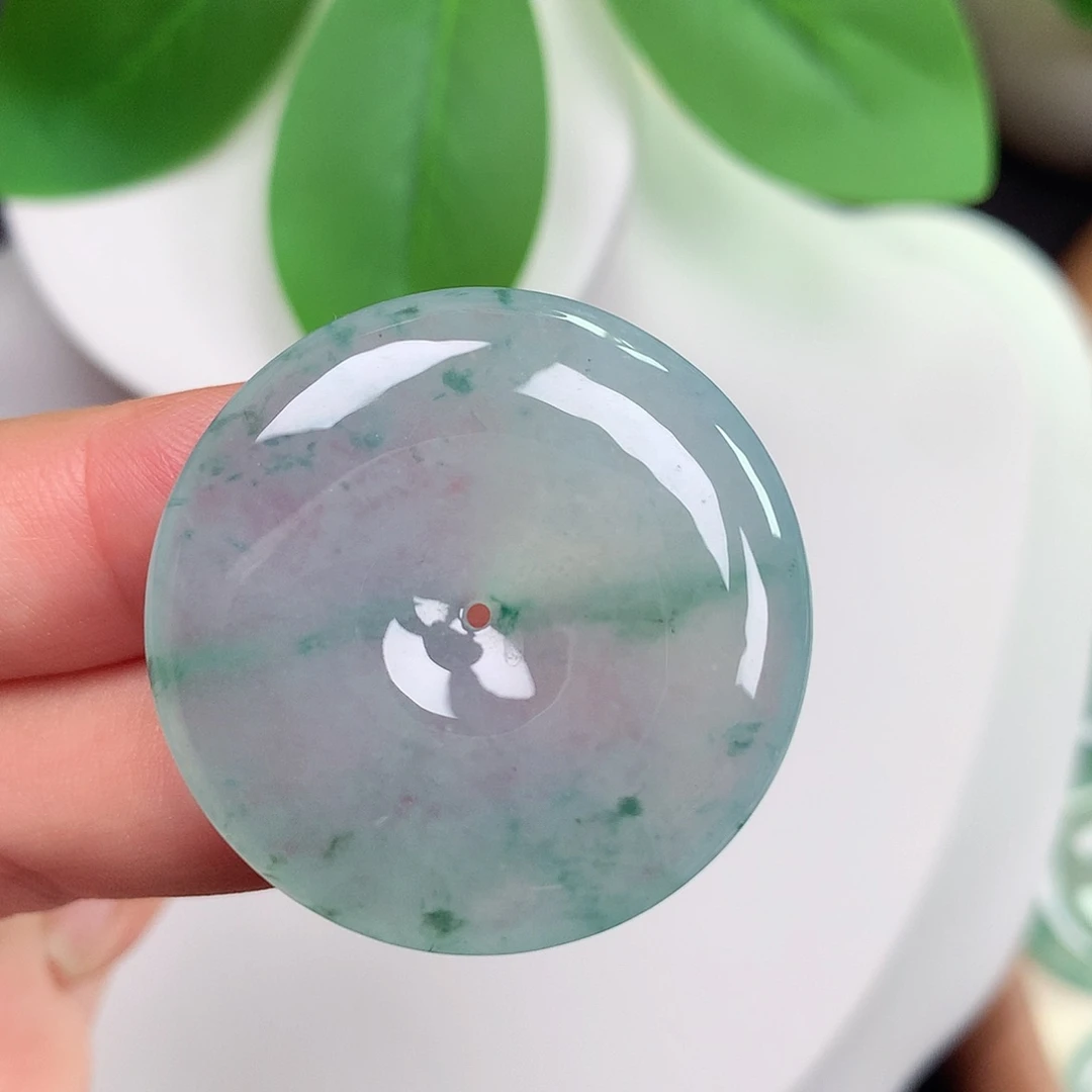 颈饰未镶嵌翡翠平安扣 33.1x6.1mm