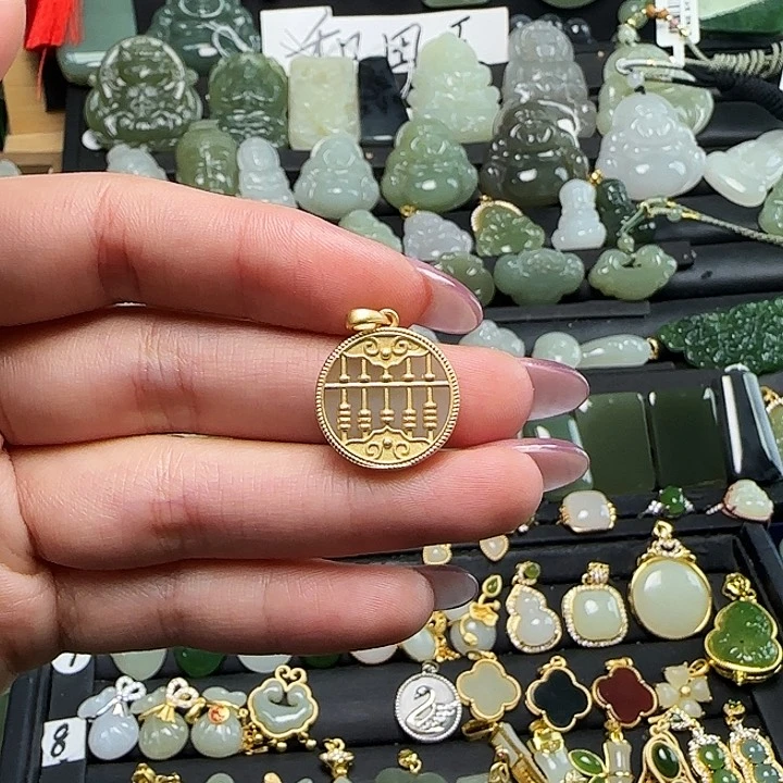 颈饰银S925镶嵌和田玉