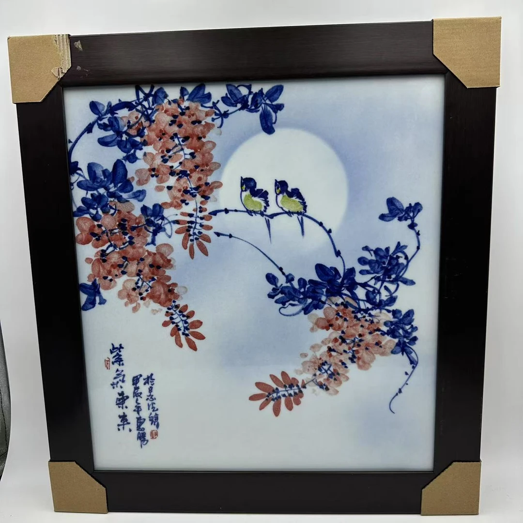 【青花国语】景德镇纯手工手绘花鸟瓷板画