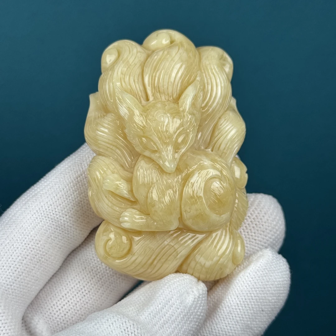 Y4676天然原矿蜜蜡妖花凤九40*62*21mm支持复检