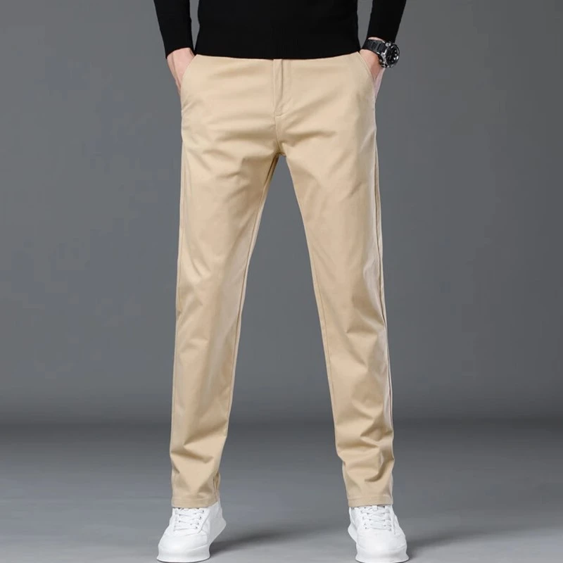 奥锐捷思轻奢商务休闲裤男士夏季薄款纯棉潮流百搭西裤男弹力直筒