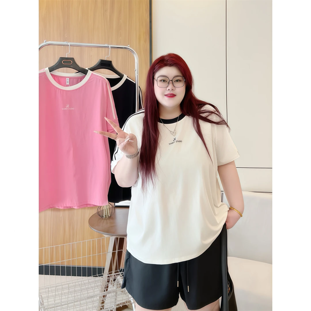 断码捡漏~柏林晨光 / 美式休闲慵懒宽松短袖T恤14654花契大码胖mm