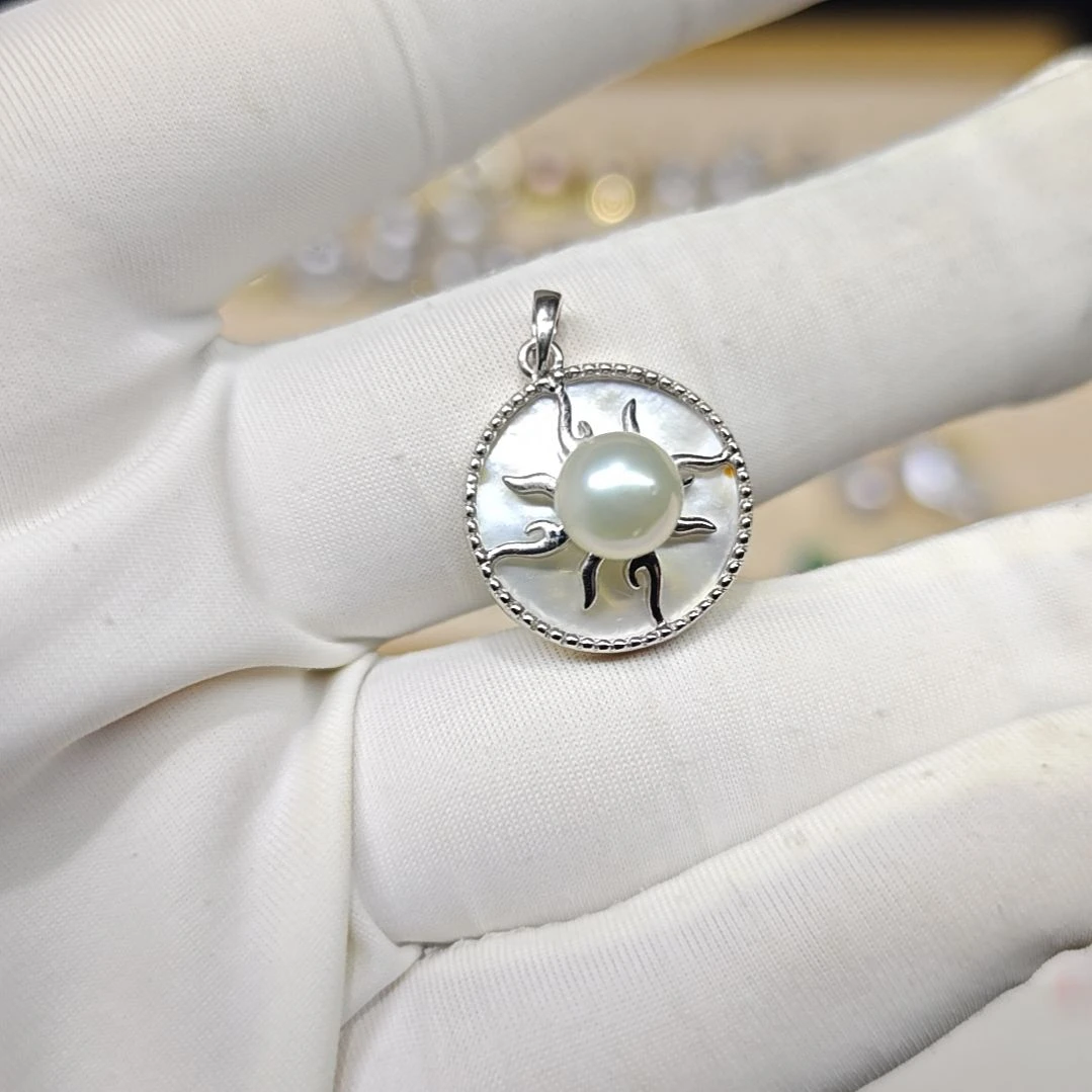 颈饰银S925镶嵌海水珍珠
