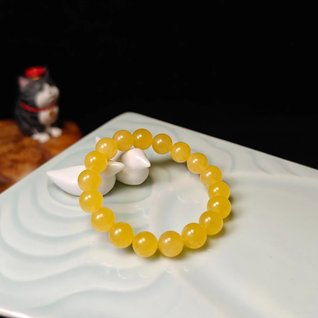 俄料满蜡蜜蜡圆珠手串 9+/11+（两个规格可选）