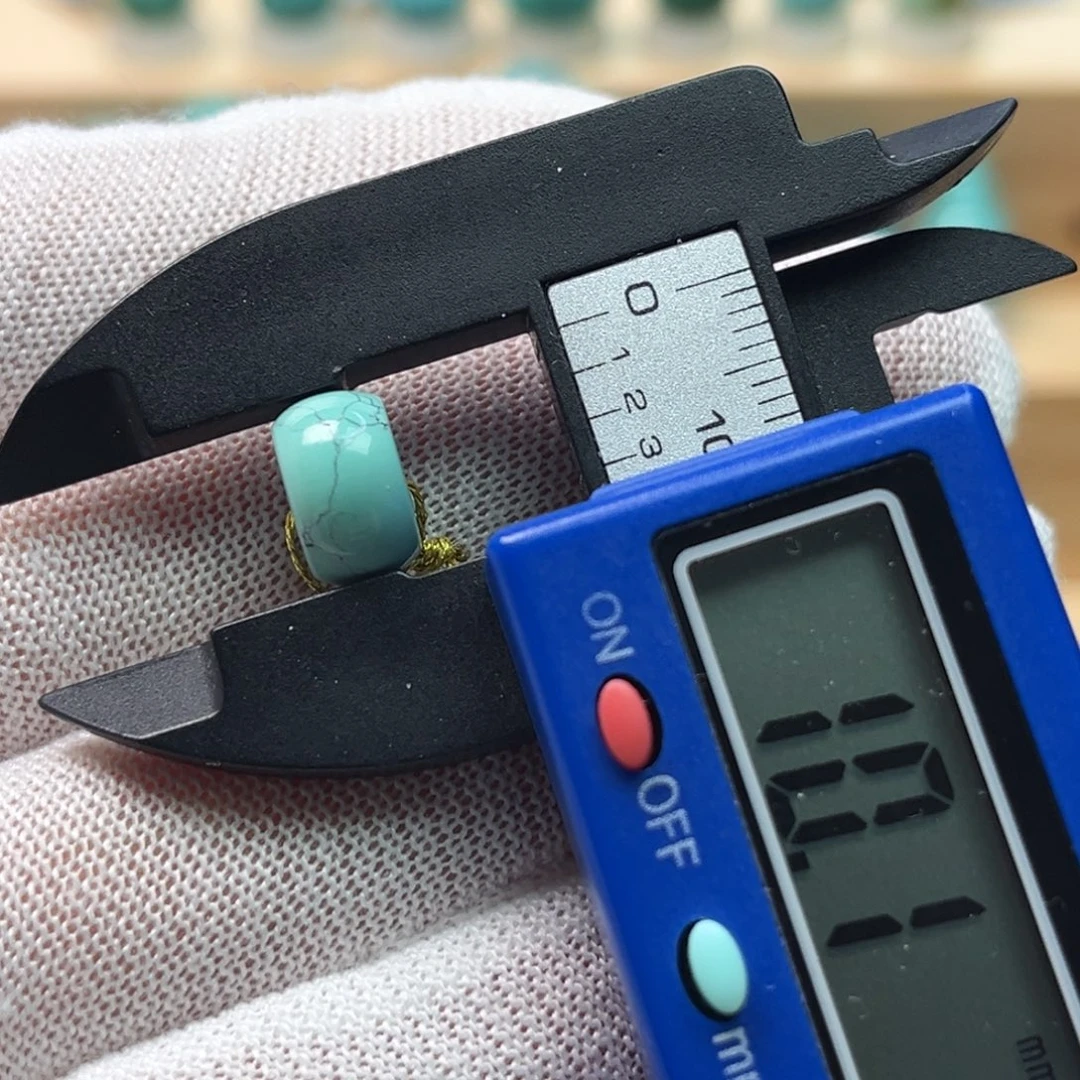 绿松石未镶嵌直切鼓珠