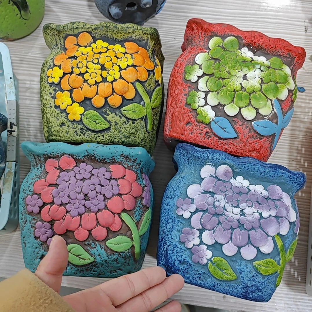 红陶吸水透气的白陶花盆凑满12发货