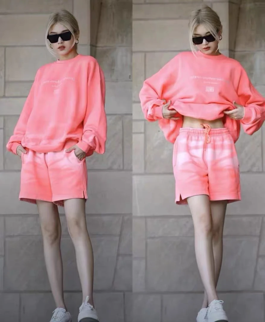 未使用 WE11 DONE S/大王水洗粉色小Logo国旗圆领卫衣/02879/JP