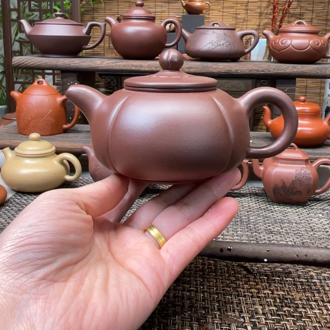 紫砂茶壶宜兴原矿紫砂手工制240