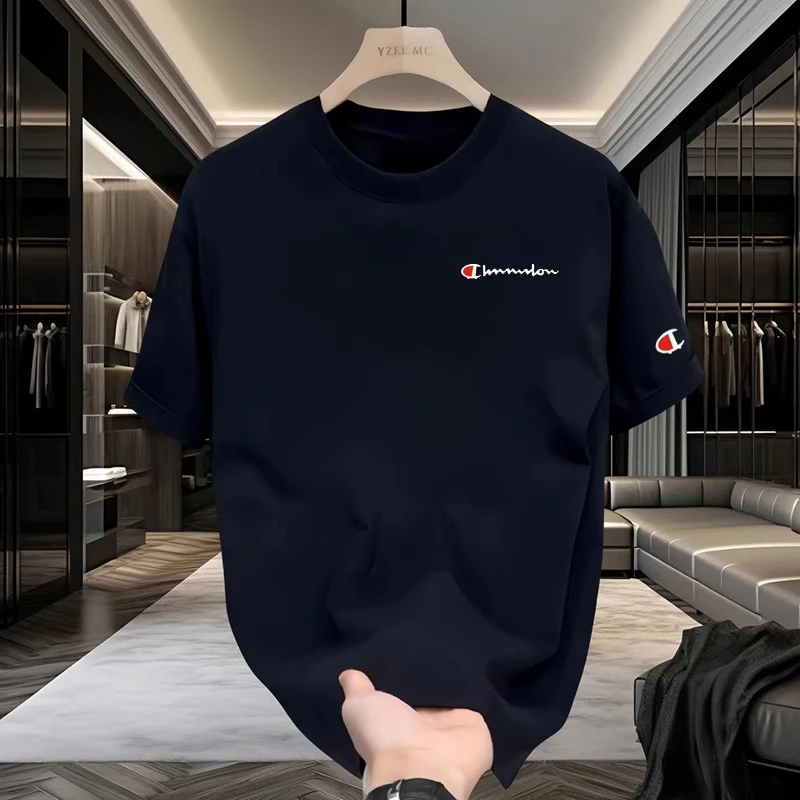 Moleubak 夏季新款高档纯棉男士韩版休闲百搭圆领短袖T恤帅气男装