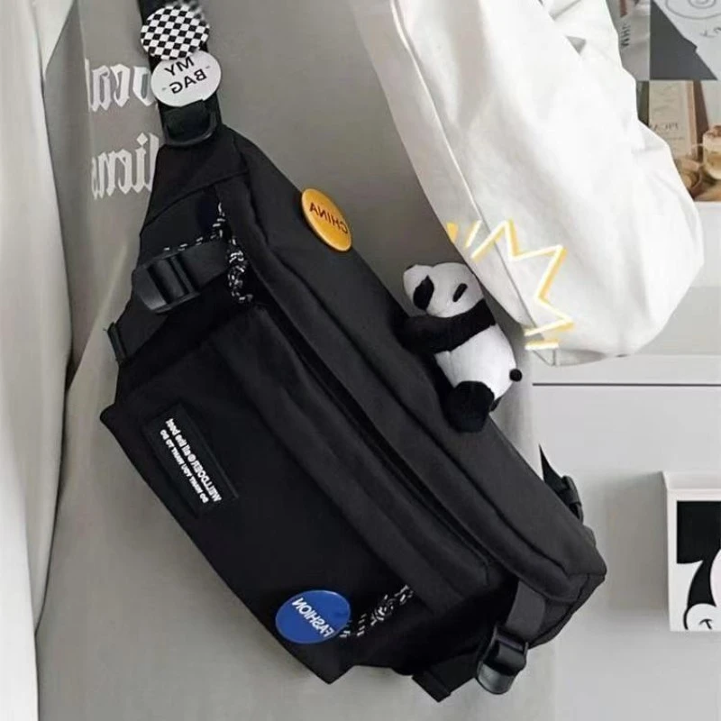 新款ins日系工装韩版胸包男女潮牌大容量学生斜挎包百搭骑行腰包