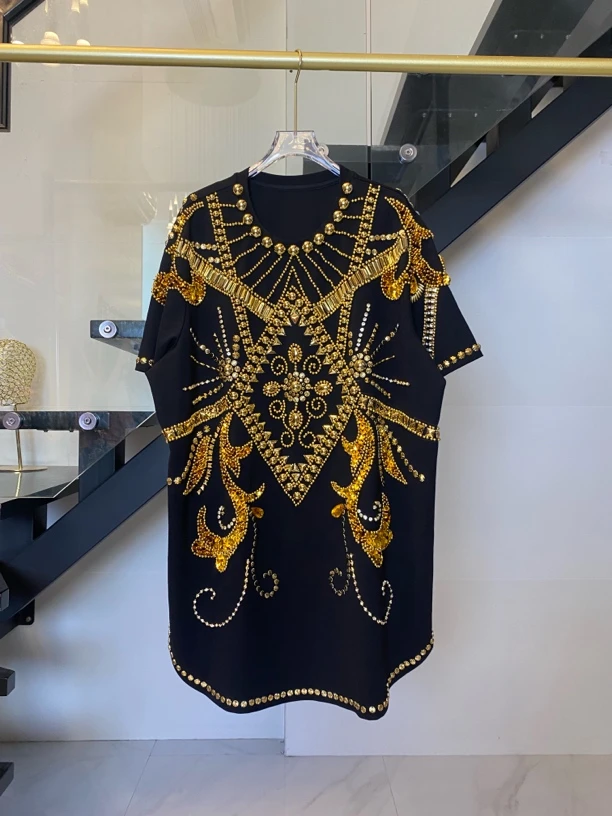 Dada设计款新款重工个性款休闲时尚百搭洋气短袖T恤C12580