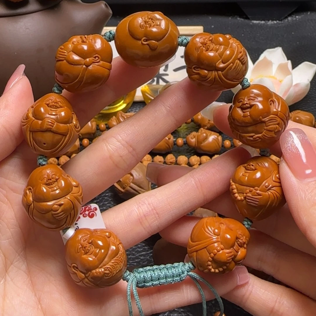 【闪购商品】橄榄核手串光背海派笑佛