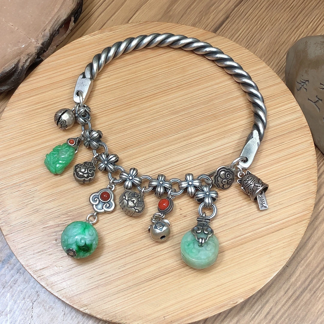 足银脚链 银脚链脚镯复古