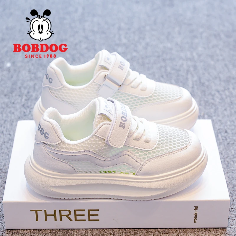 巴布豆卡乐2025夏季儿童小白鞋男女童透气防滑单网鞋时尚休闲鞋