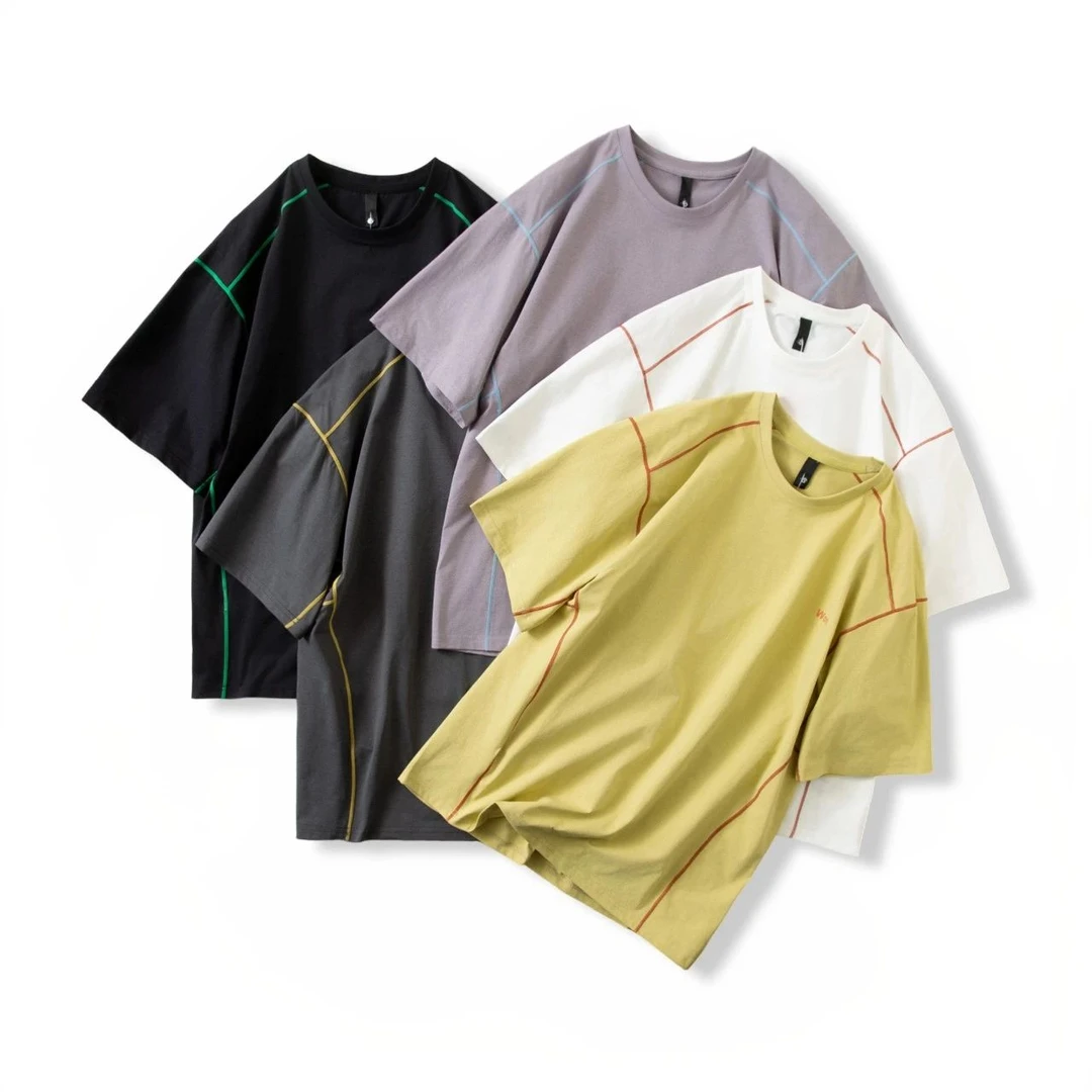 PTSJ-夏季明线设计百搭运动吸湿排汗圆领短袖T恤