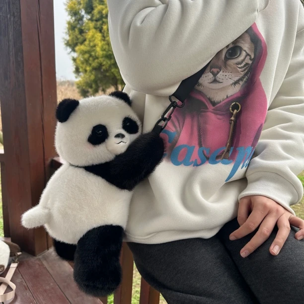 基地同款花花熊猫趴趴斜挎包