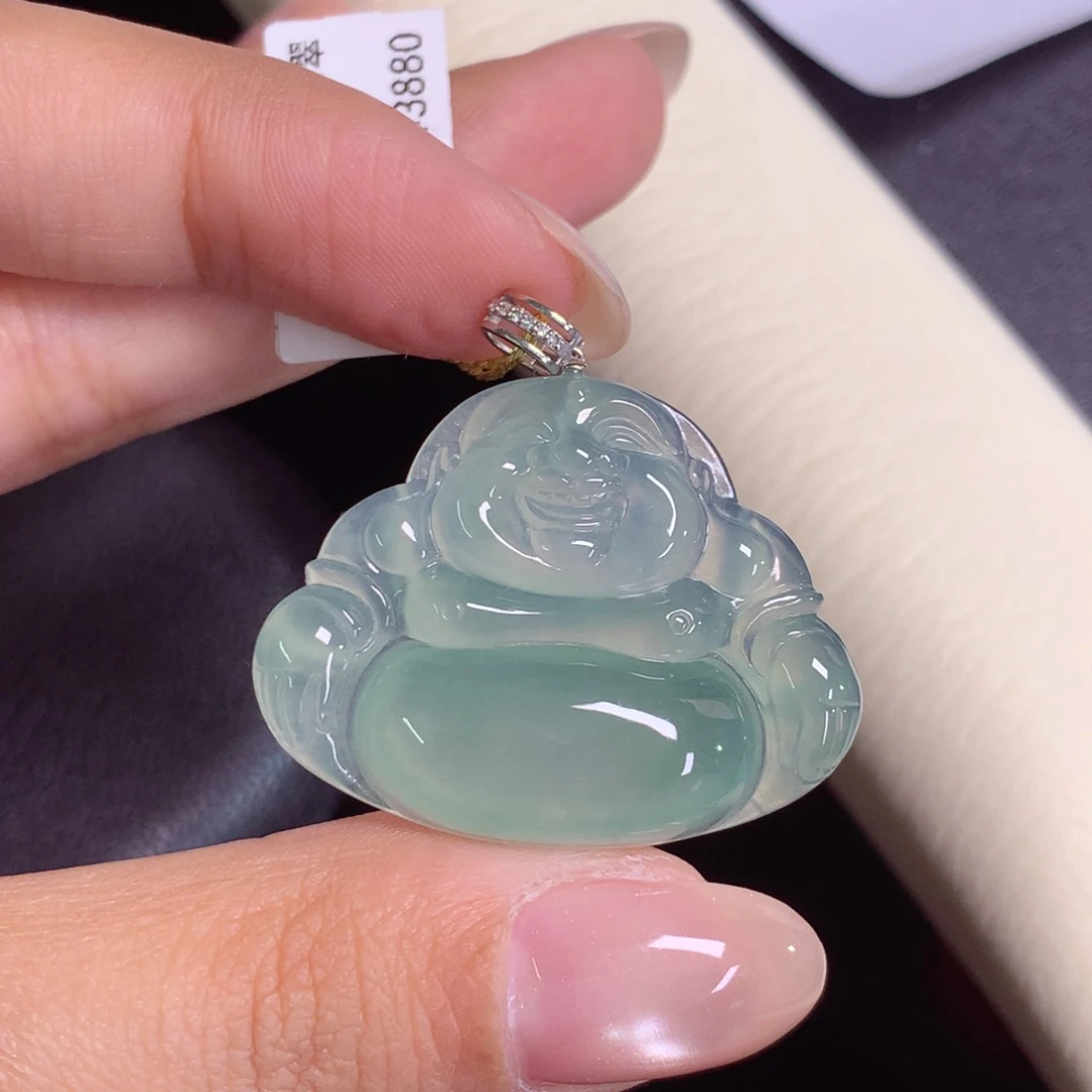 颈饰18K金镶嵌翡翠ʚ**ɞ佛公