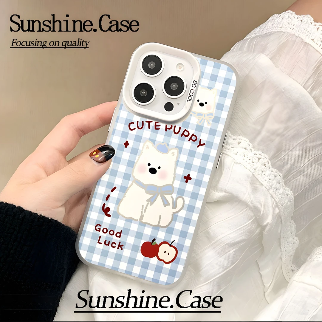 【彩银】苹果小狗适用于苹果16promax华为vivo小米oppo防摔手机壳