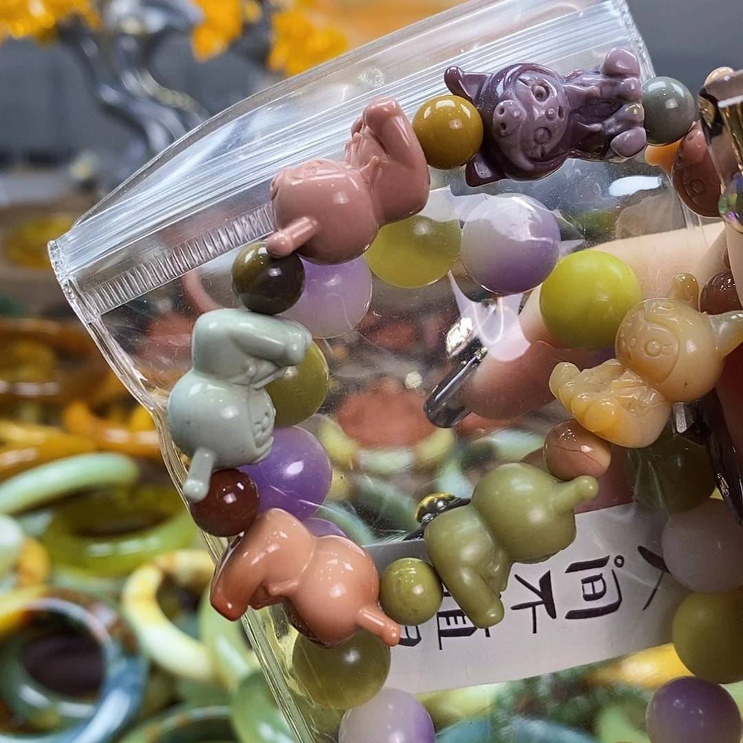 ****愿未镶嵌蛇纹石玉手镯