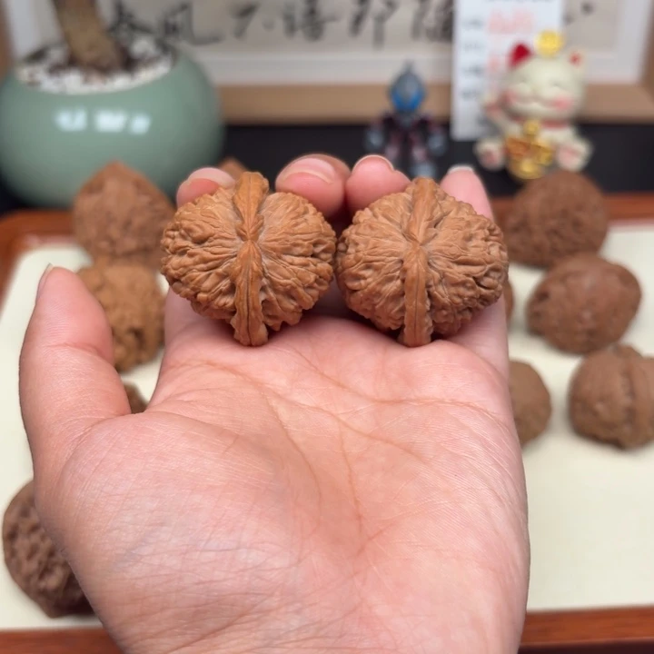 文玩核桃把件白狮子37