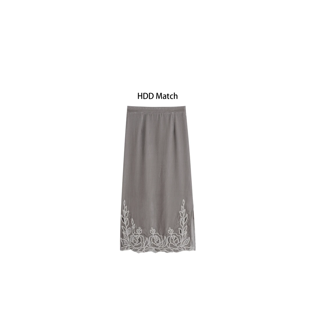 HDD Clothing "优雅计划"春季女款丝绒设计定制半身裙 Y7233