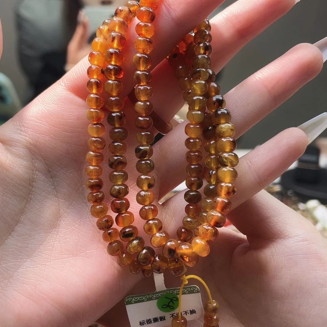 琥珀未镶嵌裸石抚顺琥珀6➕108蜜蜡