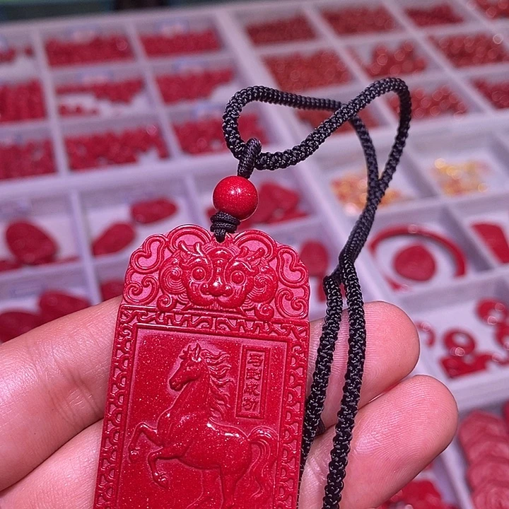 天然辰砂红晶砂马牌