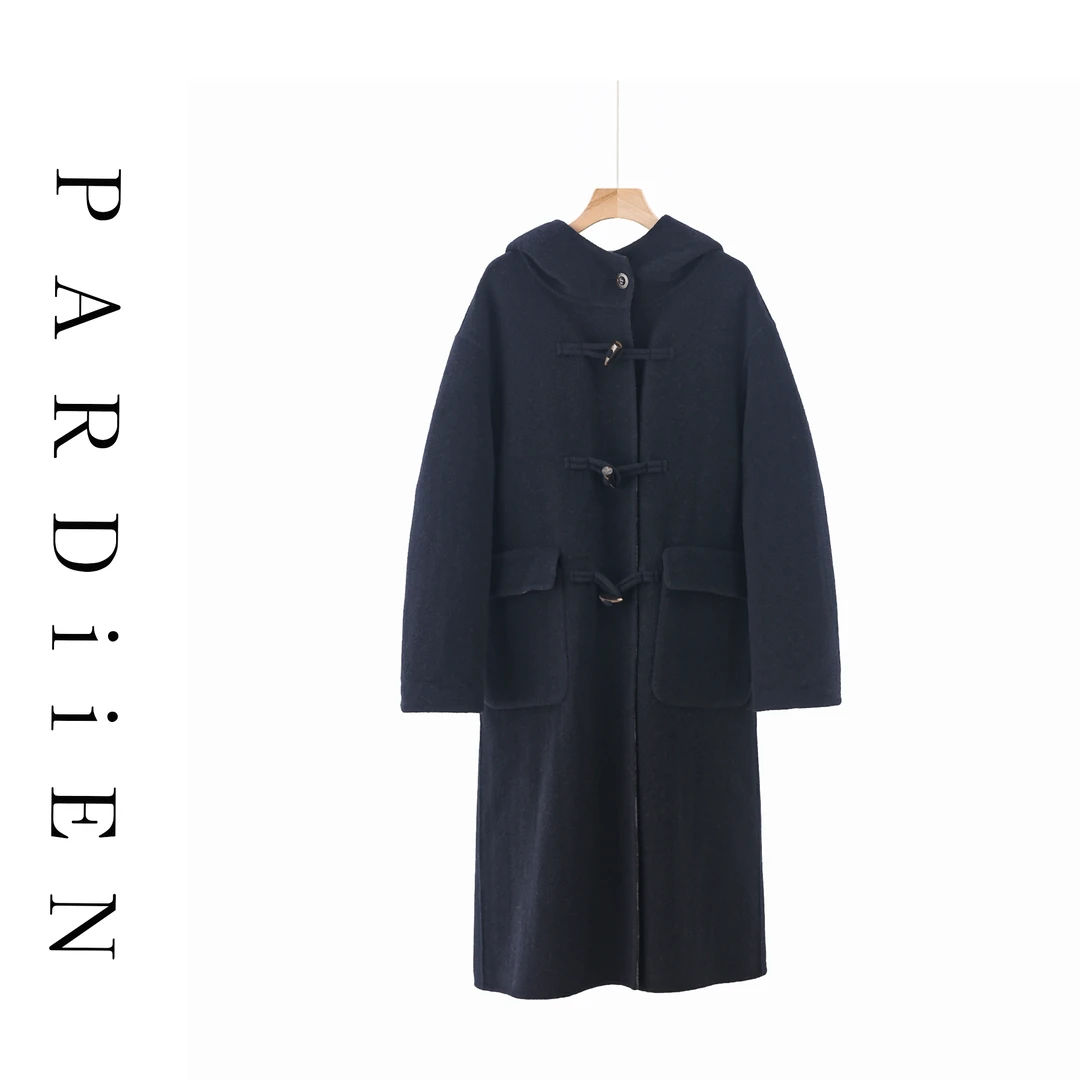 【北总严选】帕迪恩小禾家两面穿牛角扣帽子大衣外套25PD-25180