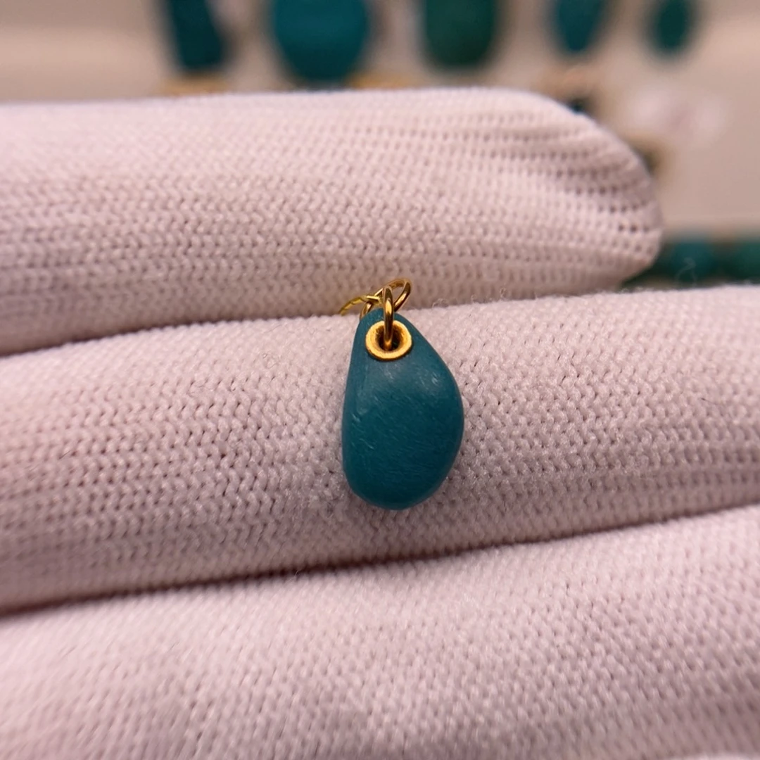 未镶嵌绿松石随形侧挂7.3mmAA928