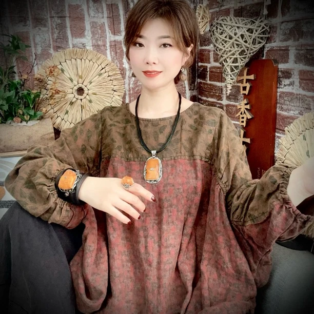 【古香古色】复古s925银蜜蜡琥珀吊坠（搭配皮绳）