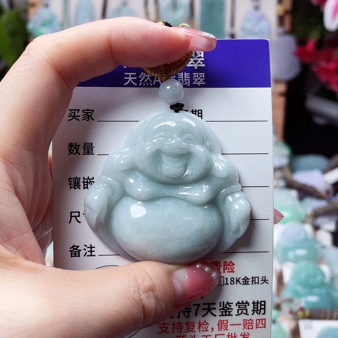 翡翠未镶嵌颈饰佛公01