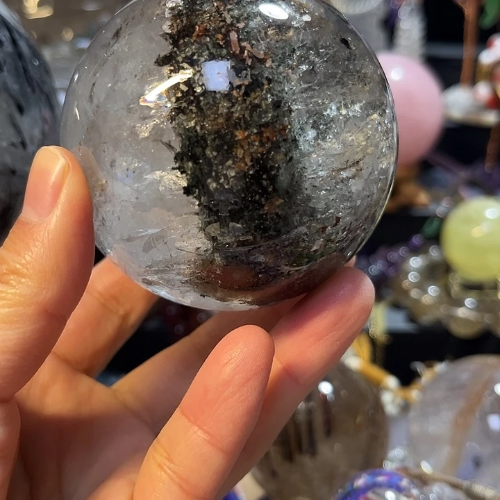 水晶颈饰未镶嵌天然绿幽灵小球