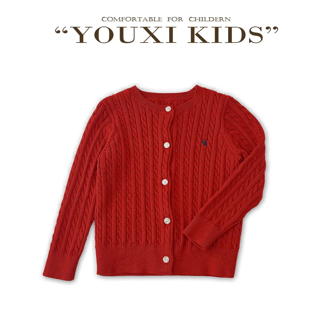 飞飞家·玫瑰奶冻25新款春亲子针织衫时尚麻花纯色毛衣开衫 FF2573