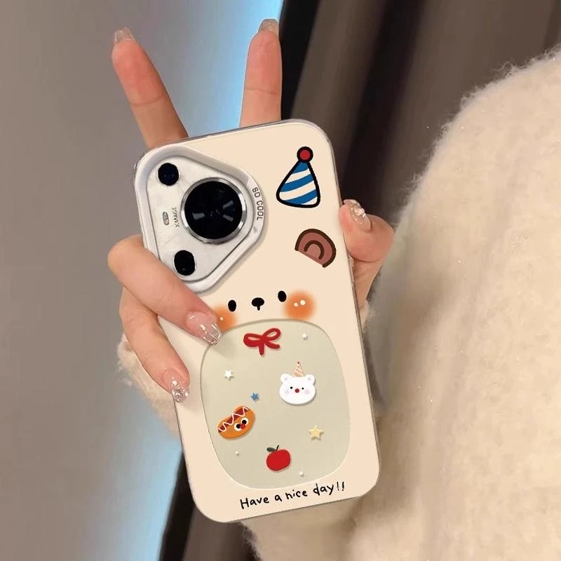 可爱大嘴小熊适用iphone16元气手机壳华为pura70vivo小米15oppo套