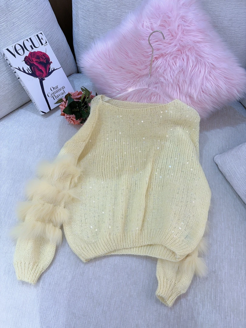 DC【落日熔金】秋冬冬季新款加厚亮片时尚洋气上衣