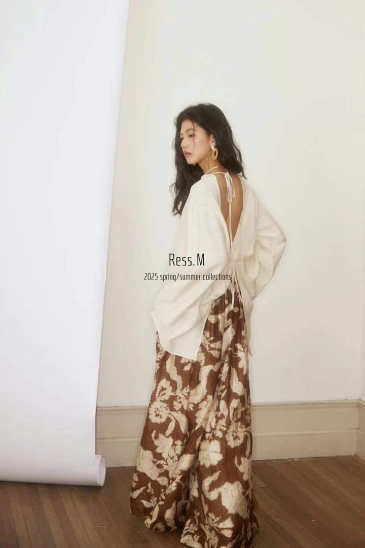 福秒-含30的亚麻！后背扭结衬衫（RM01066#）RESS.M
