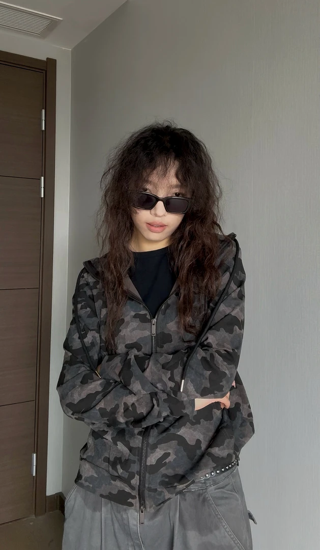 长袖拉链扎染春秋连帽2899