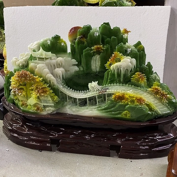 玉李*业玉石雕刻家居摆件