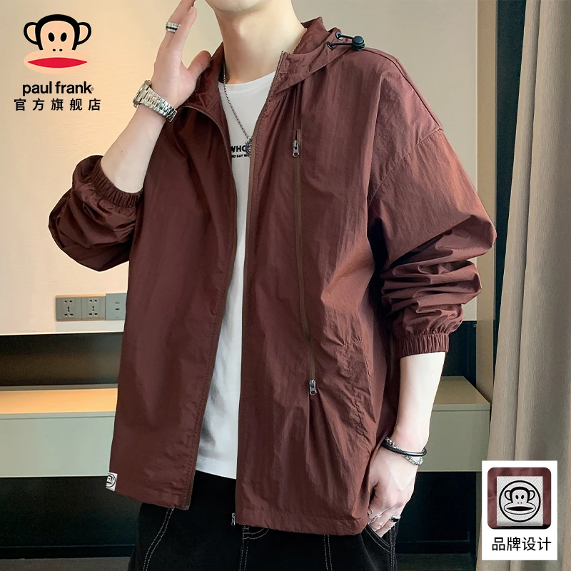 paul frank/大嘴猴夏季冰丝薄款防晒衣男士户外宽松防紫外线外套