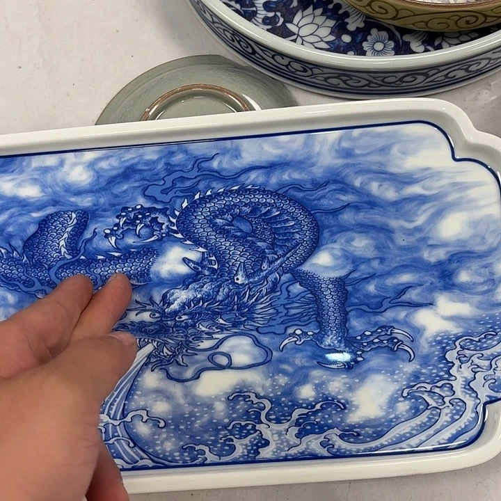 瓷片墨龙吸水干泡台景德镇