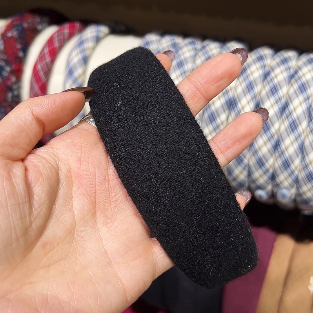 皮质非金属毛呢黑色发箍