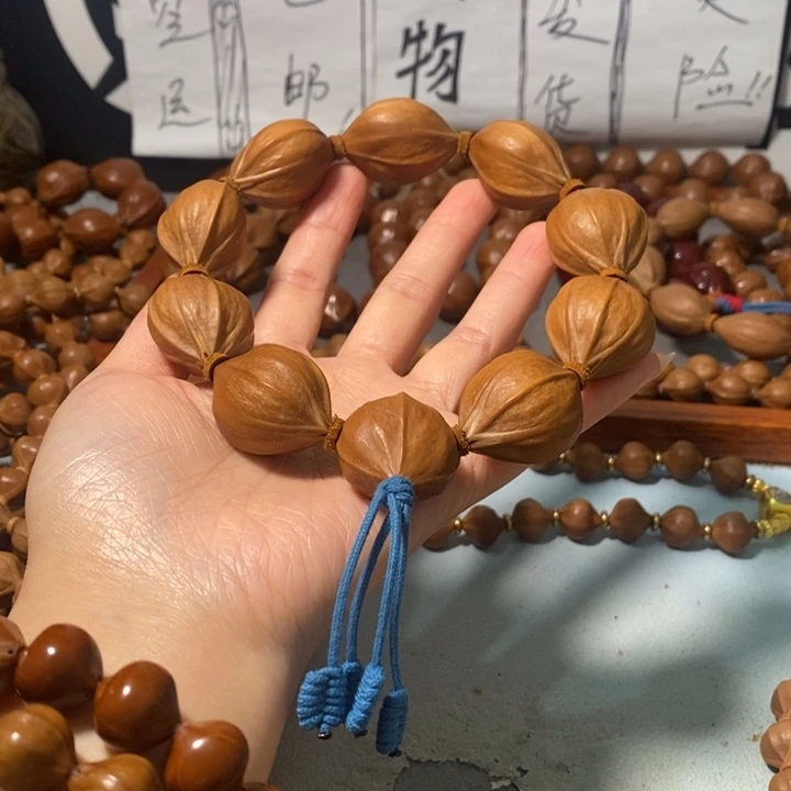 王***姜橄榄核手串2342精品4花老树王蒜头铁核9+1颗