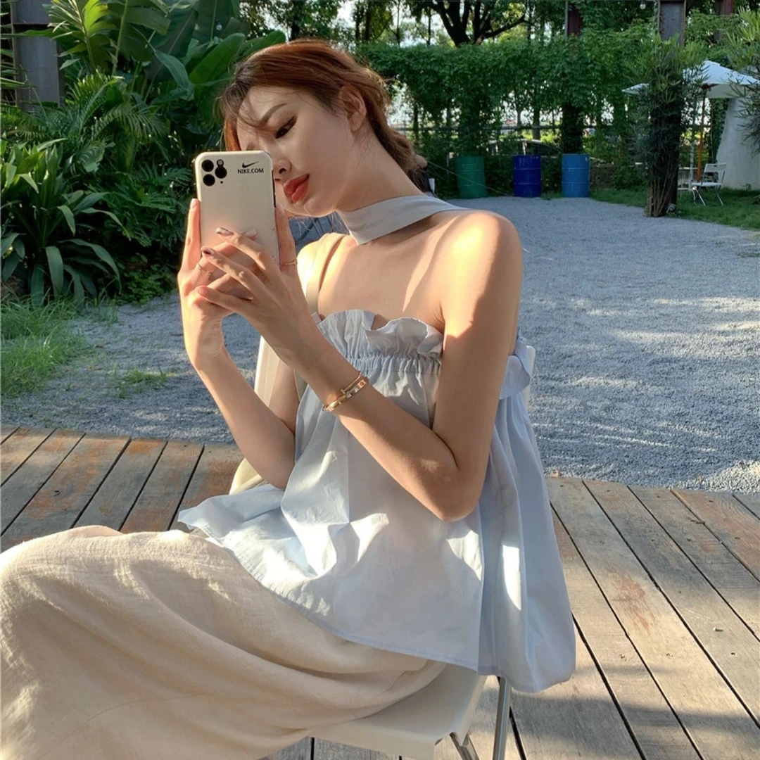 【运补6-8米】度假慵懒设计吊带背心抹胸性感秋季新款森系小清新无