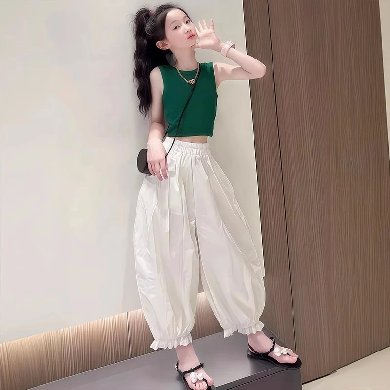 女童夏季韩版薄款灯笼裤儿童夏装薄款花苞裤女孩百搭洋气九分裤潮