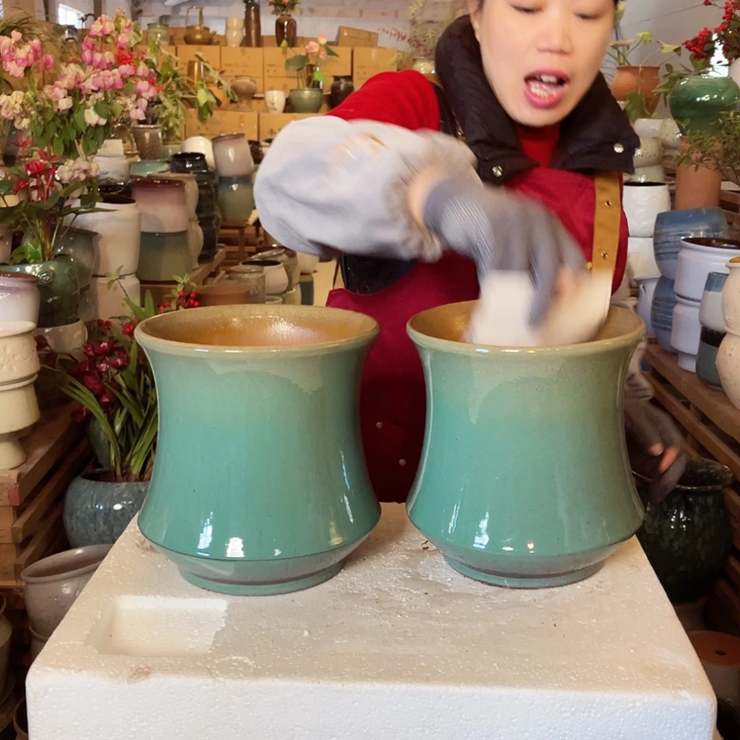 紫砂花盆高度21口径20