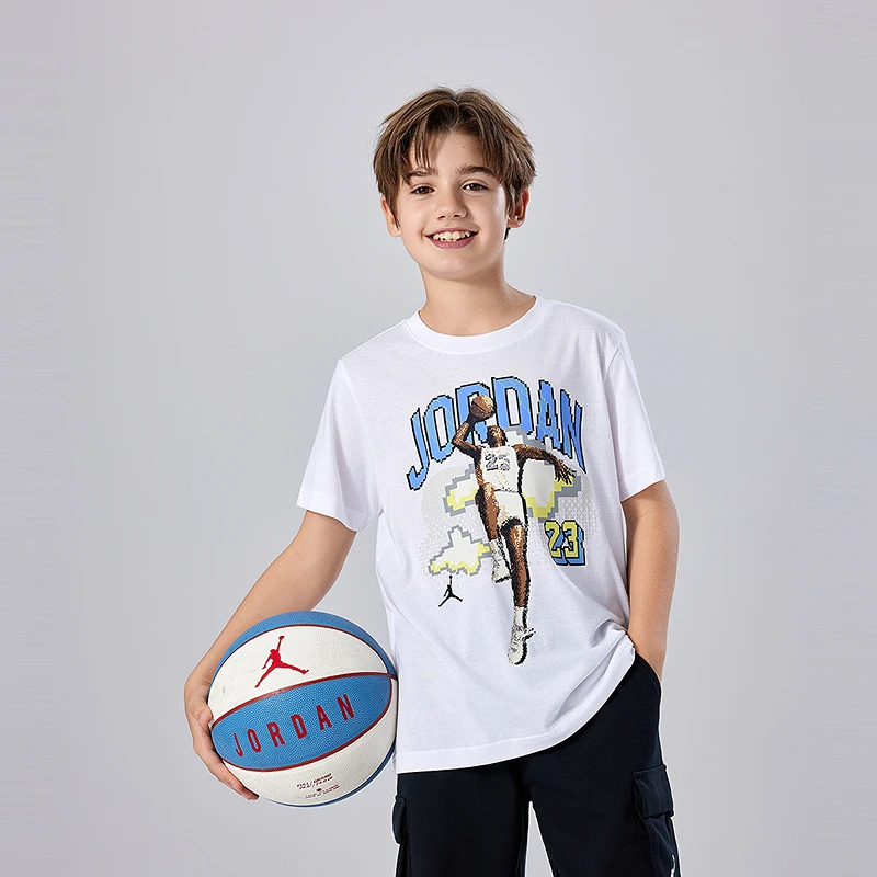 AIR JORDAN童装运动时尚宽松儿童男童短袖潮流T恤JDB-TE-D945