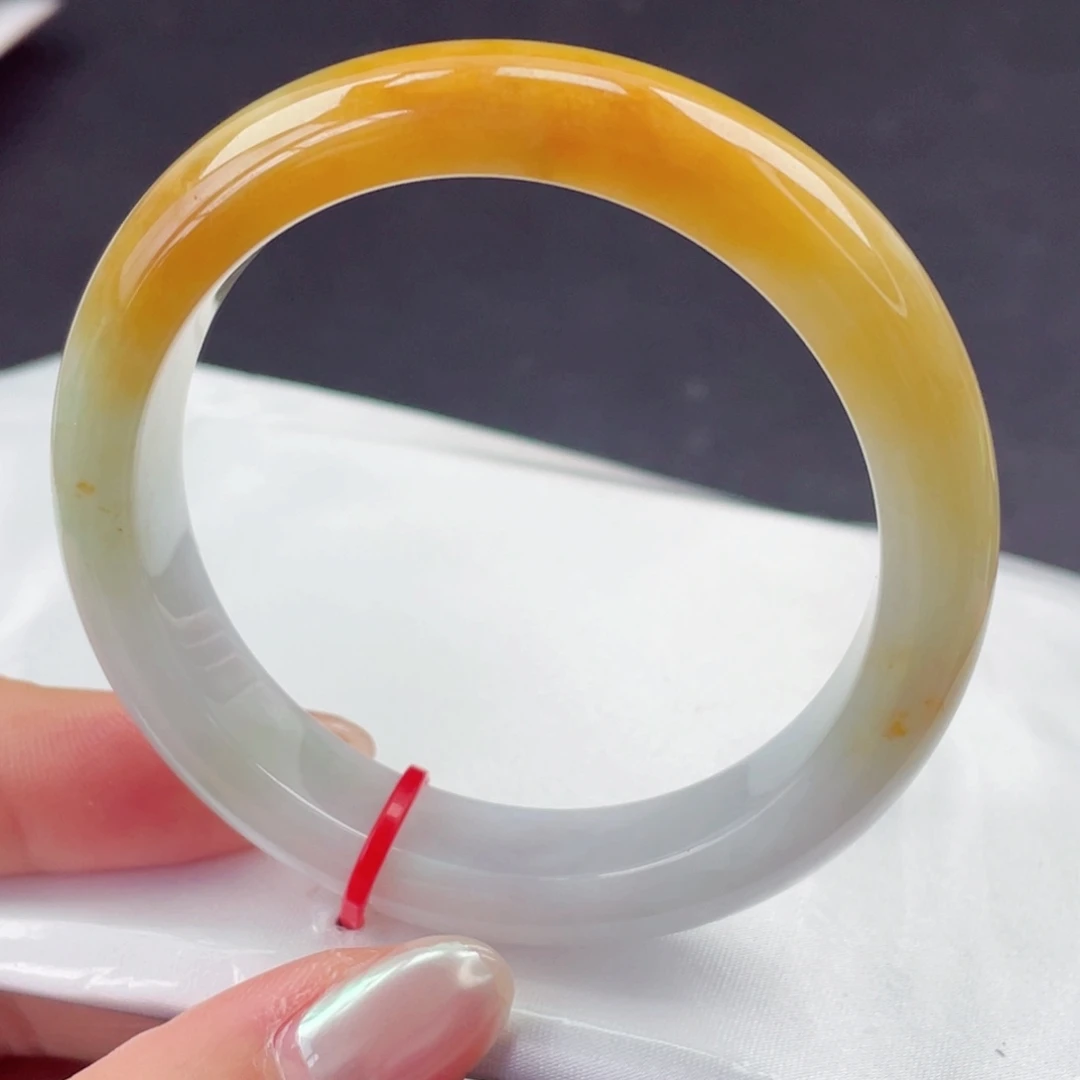 翡翠未镶嵌手镯53圈口